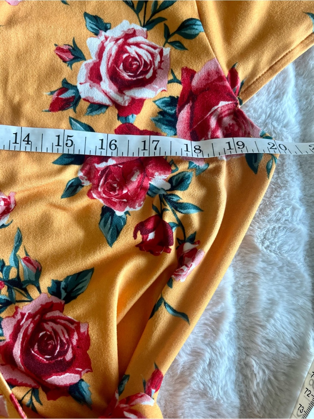 H&M Mustard Yellow Floral Cottagecore Boho Chic Wrap Ruffle Dress Sz 10 - Picture 8 of 15